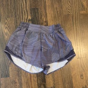 Lululemon Hotty Hot Navy Striped Shorts